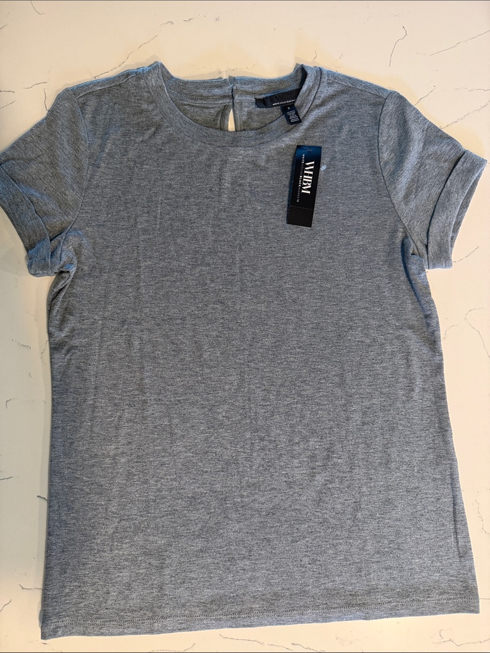 White House Black Market Heather Gray Short Sleeve Crew Tee